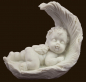 Preview: Kleiner Engel in Blatt schlafend (Figur 1) Höhe: 5 cm