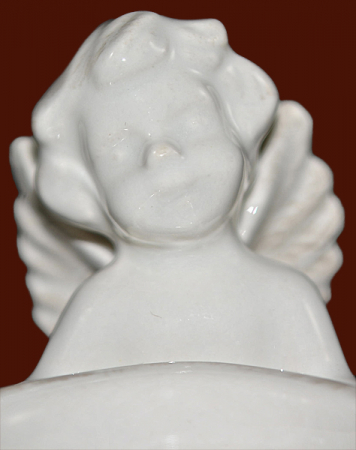 Engel Teelicht Keramik weiss Höhe: 7 cm