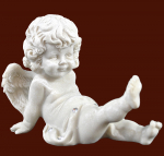 Engel sitzend mit hochgestrecktem Bein Höhe: 11 cm