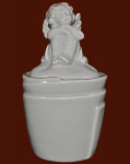 Engel-Topf Keramik braun Höhe: 14 cm