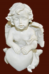 Engel sitzend mit Herz (Figur 2) Höhe: 5 cm