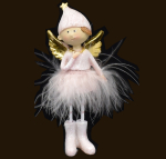 Engel mit Federkleid pink (Figur 2) Höhe: 14 cm