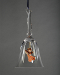 Engel in Kristallglas-Glocke mit Ziehharmonika