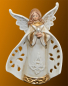Preview: Porzellan-Engel mit Taube Höhe: 12 cm