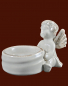Preview: Engel Teelicht Keramik braun Höhe: 7 cm