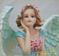 Mobile Preview: Engel mit Blumen kniend Höhe: 11 cm