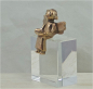 Preview: Bronze-Engel mit Buch sitzend Höhe: 6 cm