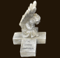 Preview: Engel auf Kreuz sitzend «In stillem Gedenken» Höhe: 13 cm