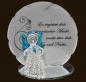 Preview: Glasengel blau mit Engelspruch (Figur 1) Höhe: 10 cm