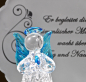 Preview: Glasengel blau mit Engelspruch (Figur 1) Höhe: 10 cm