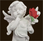 Preview: Engel stehend mit Rose (Figur 1) Höhe: 14 cm
