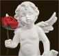Preview: Engel stehend mit Rose (Figur 2) Höhe: 14 cm