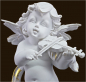 Preview: Engel auf Säule mit Geige Höhe: 38 cm