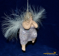 Preview: Engel-Frau im Glitzer-Kleid grau  Höhe: 12 cm