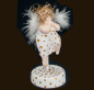 Preview: Engelfrau auf Sockel (Figur 1) gold gepunktet Höhe: 13 cm