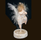 Preview: Engelfrau auf Sockel (Figur 2) gold gesprenkelt Höhe: 13 cm