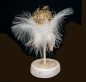 Preview: Engelfrau auf Sockel (Figur 2) gold gesprenkelt Höhe: 13 cm