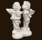 Preview: Engelpaar mit Silberglitzer auf Herz Höhe: 12 cm