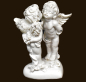 Preview: Engelpaar mit Silberglitzer auf Herz Höhe: 12 cm