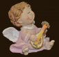 Preview: Engel mit Mandoline rosa Höhe: 5,5 cm