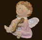 Preview: Engel mit Mandoline rosa Höhe: 5,5 cm