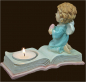Preview: Engel auf Buch mit Teelicht (Figur 2) Höhe: 10 cm