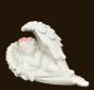 Preview: Engelchen schlafend in Flügel mit rosa Rosen (Figur 1) Höhe: 3,5 cm