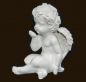 Preview: Engel sitzend weiss (Figur 2) Höhe: 11 cm