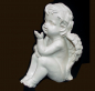 Preview: Engel sitzend weiss (Figur 5) Höhe: 11 cm