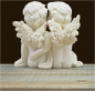 Preview: Engelpaar auf Kante sitzend (Figur 1) Höhe: 8 cm