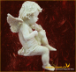 Preview: Engel mit Geige auf Kante sitzend Höhe: 16 cm