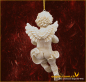 Preview: Engelfigur mit Horn zum Aufhängen Höhe: 12 cm