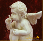 Preview: Engel sitzend auf Herz «Pssst...» Höhe: 7 cm