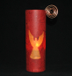 Preview: Engel-Teelichtglas rot / orange Höhe: 15 cm