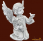 Preview: Engel kniend mit Vogel und Blumenstrauss Höhe: 28 cm