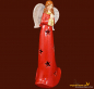 Preview: Engelfigur mit Sternenkleid rot (Figur 1) Höhe: 29,5 cm