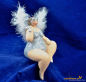 Preview: Engel sitzend molly mit Kopfbedeckung grau Höhe: 16 cm