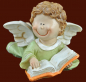 Preview: Engel mit Buch grün Höhe: 8 cm