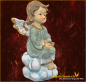 Preview: Engel auf Wolke sitzend (Figur 2) Höhe: 13 cm