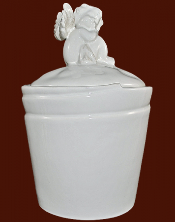 Engel-Topf Keramik weiss Höhe: 25 cm