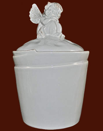 Engel-Topf Keramik braun Höhe: 25 cm