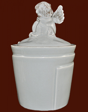 Engel-Topf Keramik braun Höhe: 20 cm