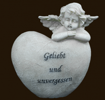 Engel auf Herz «Geliebt und unvergessen» Höhe: 16 cm