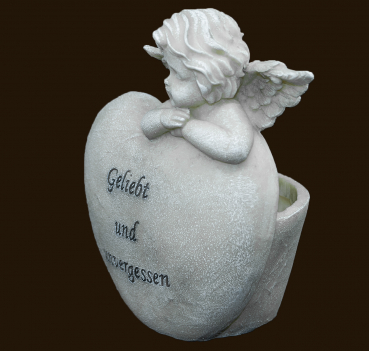 Engel auf Herz «Geliebt und unvergessen» Höhe: 16 cm