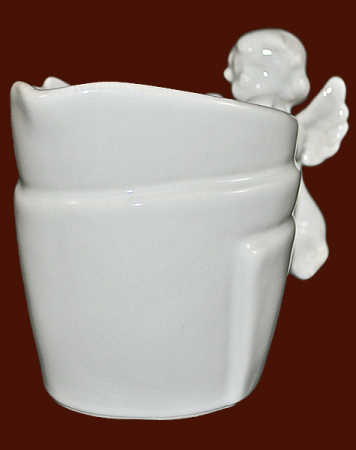 Engel-Krug Keramik weiss Höhe: 9 cm