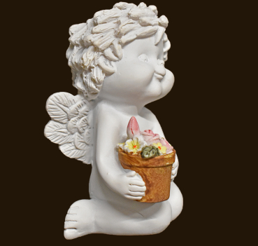 IGOR knieend mit Blumentopf Höhe: 9 cm