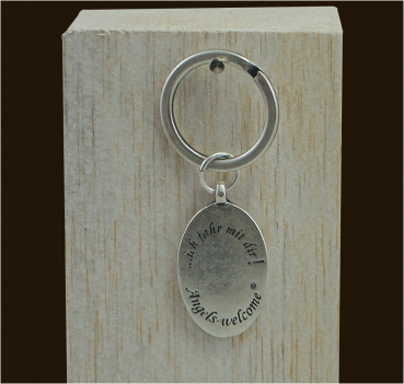 Schlüsselanhänger Lilly auf dem Rad Höhe: 4 cm