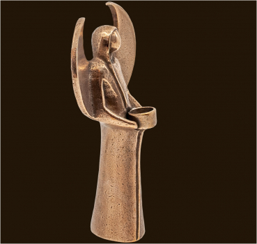 Bronzefigur Engel mit Kerze Höhe: 15,5 cm