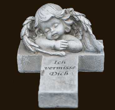Engel-Grabschmuck «Ich vermisse Dich» Höhe: 7 cm