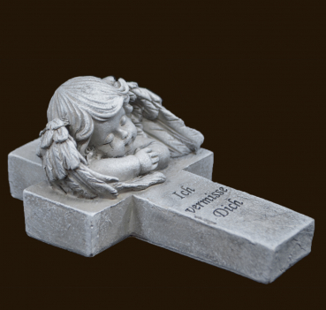 Engel-Grabschmuck «Ich vermisse Dich» Höhe: 7 cm